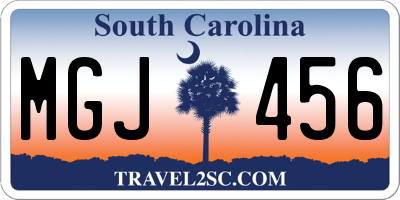SC license plate MGJ456