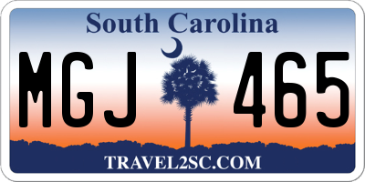 SC license plate MGJ465