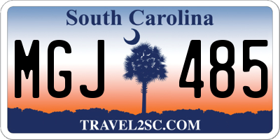 SC license plate MGJ485