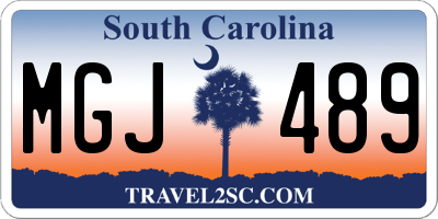 SC license plate MGJ489