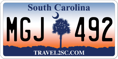 SC license plate MGJ492