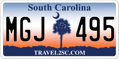 SC license plate MGJ495