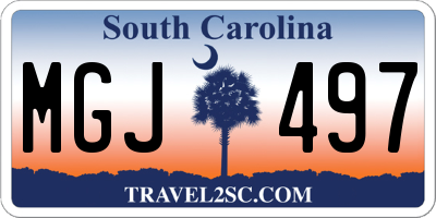 SC license plate MGJ497