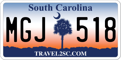 SC license plate MGJ518