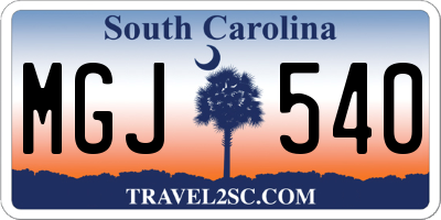 SC license plate MGJ540