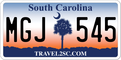 SC license plate MGJ545