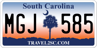 SC license plate MGJ585