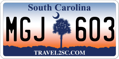 SC license plate MGJ603