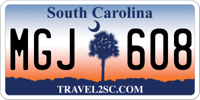 SC license plate MGJ608