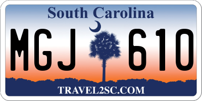 SC license plate MGJ610
