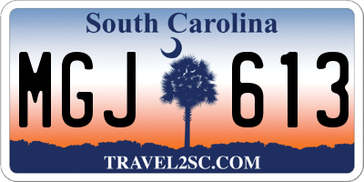 SC license plate MGJ613