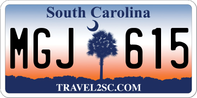 SC license plate MGJ615