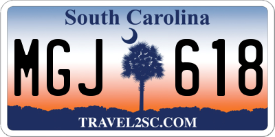 SC license plate MGJ618
