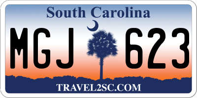 SC license plate MGJ623