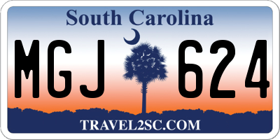 SC license plate MGJ624