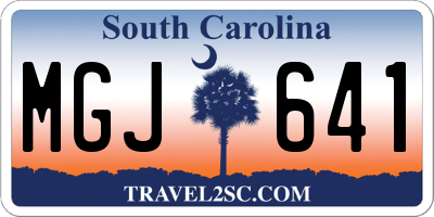 SC license plate MGJ641