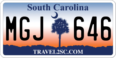 SC license plate MGJ646