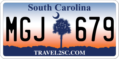 SC license plate MGJ679