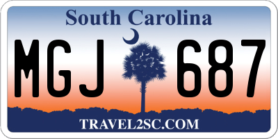 SC license plate MGJ687