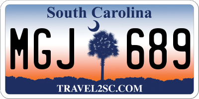 SC license plate MGJ689