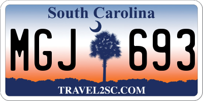 SC license plate MGJ693