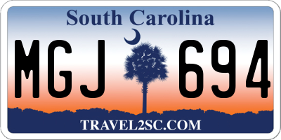 SC license plate MGJ694