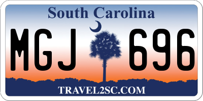 SC license plate MGJ696