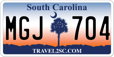 SC license plate MGJ704