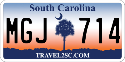 SC license plate MGJ714