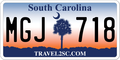 SC license plate MGJ718