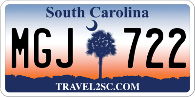 SC license plate MGJ722