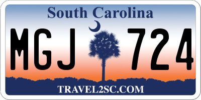 SC license plate MGJ724