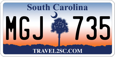SC license plate MGJ735