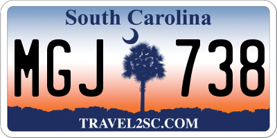 SC license plate MGJ738