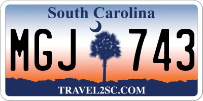 SC license plate MGJ743