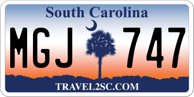 SC license plate MGJ747
