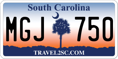 SC license plate MGJ750