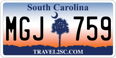 SC license plate MGJ759