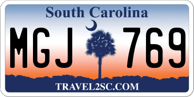 SC license plate MGJ769