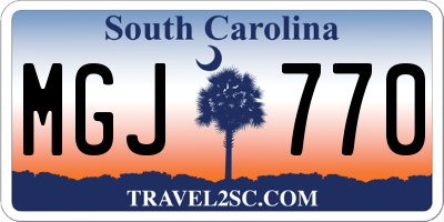 SC license plate MGJ770