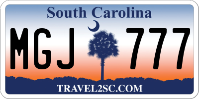 SC license plate MGJ777