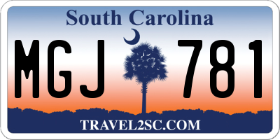 SC license plate MGJ781