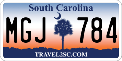 SC license plate MGJ784