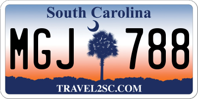 SC license plate MGJ788