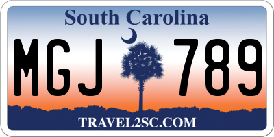 SC license plate MGJ789