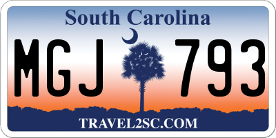 SC license plate MGJ793