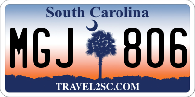 SC license plate MGJ806