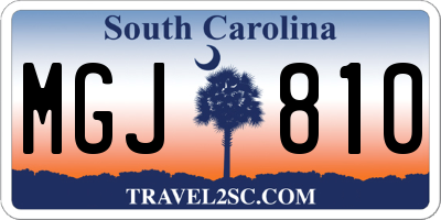 SC license plate MGJ810
