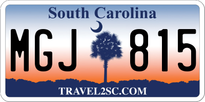 SC license plate MGJ815