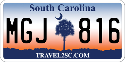 SC license plate MGJ816
